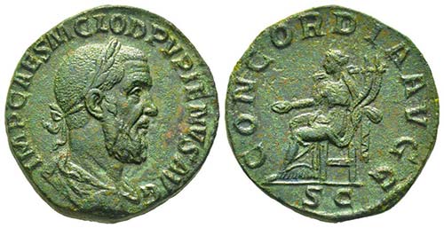 Pupienus 238 
Sestertius, Rome, ... 
