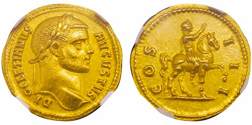 Diocletianus 284-305 
Aureus, ... 