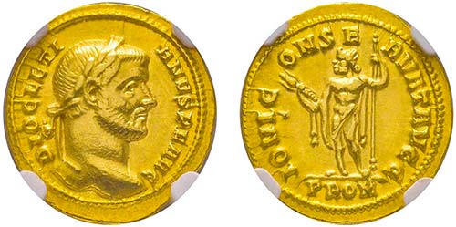 Diocletianus 284-305 
Aureus, ... 