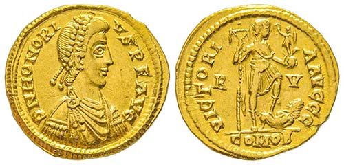 Honorius 383-423
Solidus, Ravenna, ... 