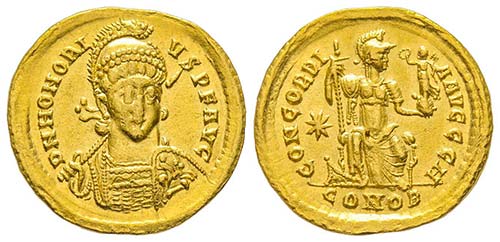 Honorius 383-423
Solidus, ... 