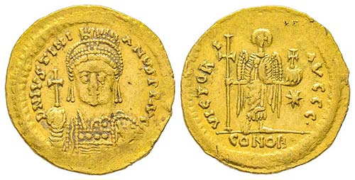 Justinianus I 527-565
Solidus, ... 