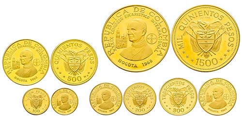 Colombia, Coffret de 5 monnaies en ... 