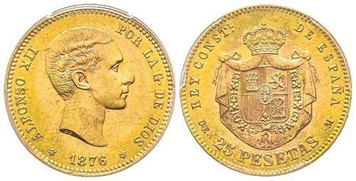 Spain, Alfonso XII 1874-1885
25 ... 