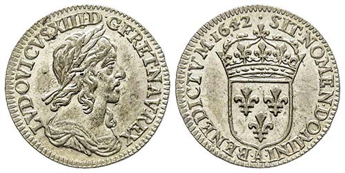Louis XIII 1610-1643
1/12 Écu 2è ... 