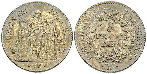 Directoire 1795-1799
5 Francs, ... 