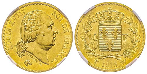 Louis XVIII 1815-1824
40 Francs, ... 