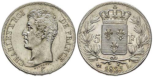 Charles X 1824-1830
5 Francs, ... 
