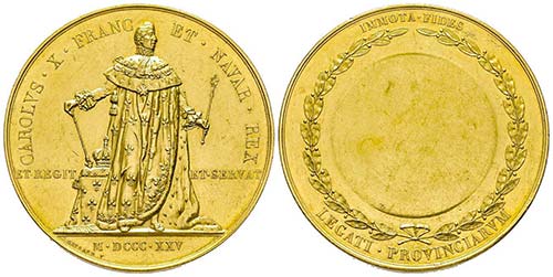 Charles X 1824-1830
Médaille pour ... 