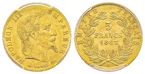 Second Empire 1852-1870
5 Francs ... 