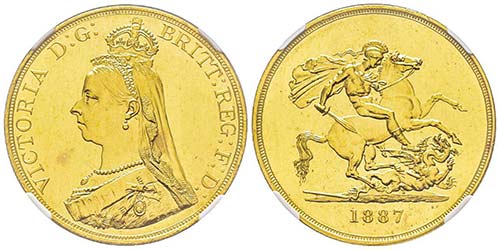 Victoria I 1837-1901 5 Pounds, ... 