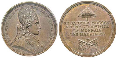 Pio VII 1800-1823
Medaglia, Visite ... 