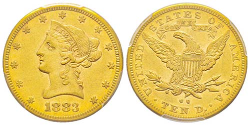 USA, 10 Dollars, Carson City, 1883 ... 