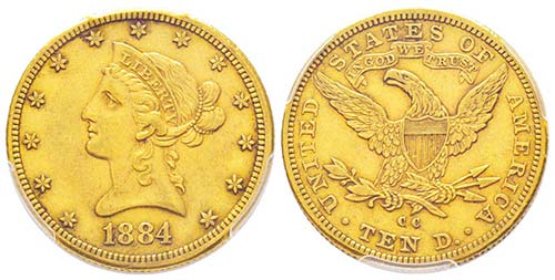 USA, 10 Dollars, Carson City, 1884 ... 