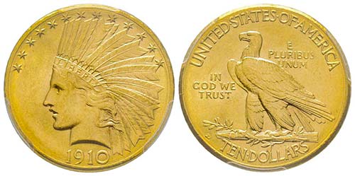 USA, 10 Dollars, Denver, 1910 D, ... 