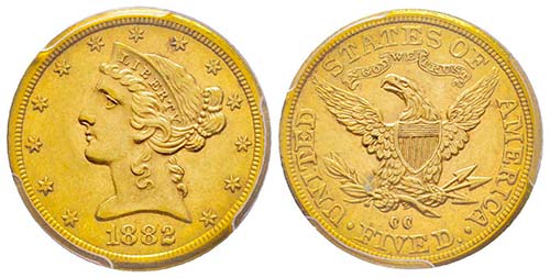 USA, 5 Dollars, Carson City, 1882 ... 