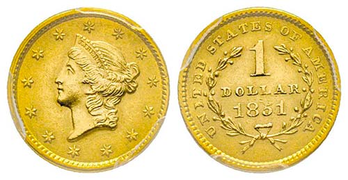 USA, 1 Dollar, Philadelphia, 1851, ... 