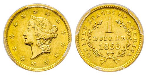 USA, 1 Dollar, Philadelphia, 1853, ... 