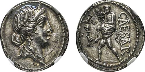 Julius Caesar Denarius, 47-46 ... 