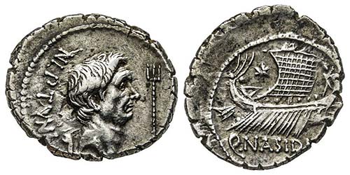 Sextus Pompeius Denarius, Rome, ... 