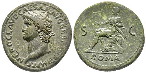 Nero 54-68 Sestertius, Lugdunum, ... 