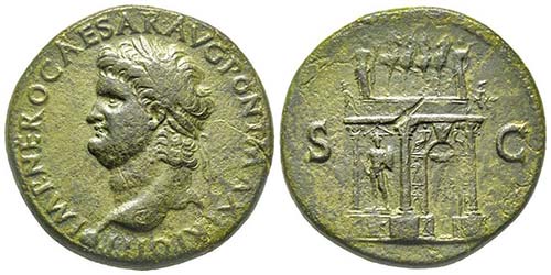 Nero 54-68 Sestertius, Lugdunum, ... 