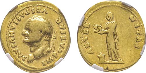 Vespasianus 69-79 Aureus, Rome, ... 