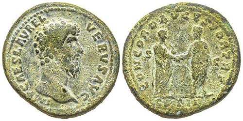 Lucius Verus 161-169  Sestertius, ... 