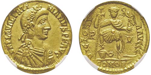 Valentinianus III 425-455 Solidus, ... 