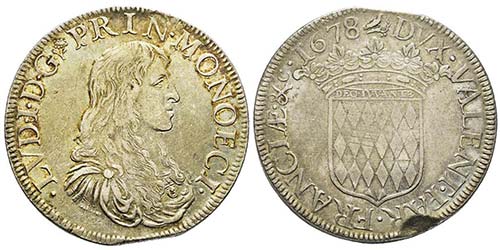 Monaco, Louis I 1662-1701  Écu de ... 