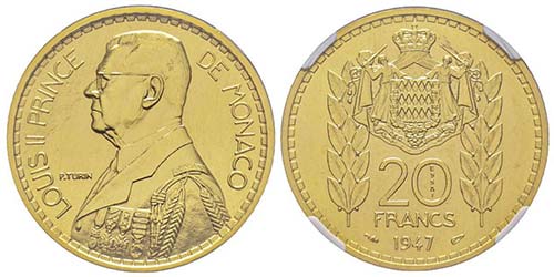 Monaco, Louis II 1922-1949 20 ... 