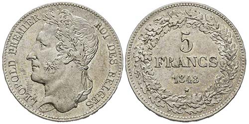 Leopold I 1831-1865 5 Francs, ... 