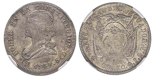 Ecuador (Équateur) 2 Reales, 1849 ... 