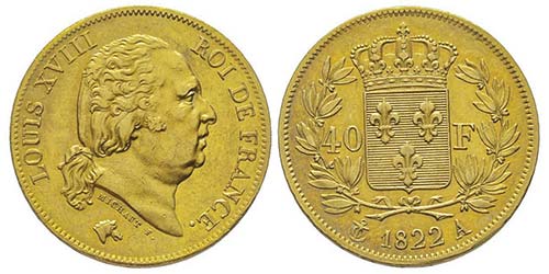 Louis XVIII 1815-1824 40 francs, ... 