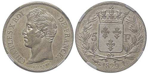 Charles X 1824-1830 5 Francs, ... 