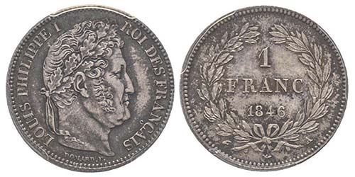 Louis Philippe 1830-1848  1 Franc, ... 