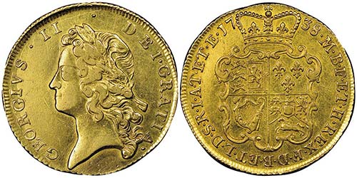 George II 1727-1760
2 Guineas, ... 