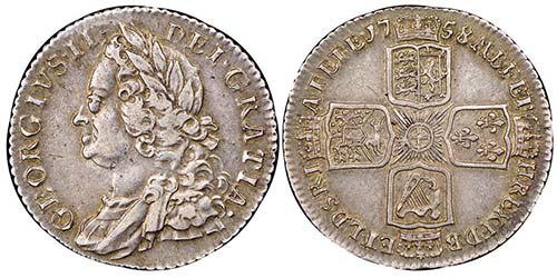 George II 1727-1760
Shilling, ... 