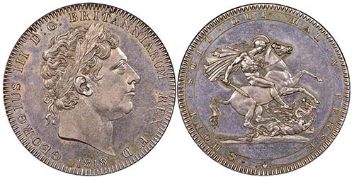 George III 1760-1820 
Crown, 1818, ... 