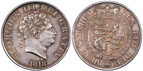 George III 1760-1820 
1/2 Crown, ... 