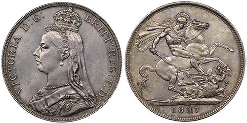 Victoria 1837-1901  
Crown, 1887, ... 