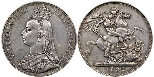 Victoria 1837-1901  
Crown, 1892, ... 