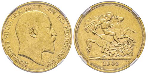 Edward VII 1901-1910
5 Pounds, ... 