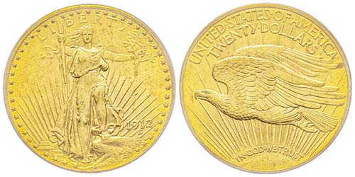20 Dollars, Philadelphia, 1912, AU ... 