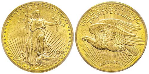 20 Dollars, Philadelphia, 1920, AU ... 