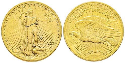 20 Dollar, Philadelphia, 1922, AU ... 