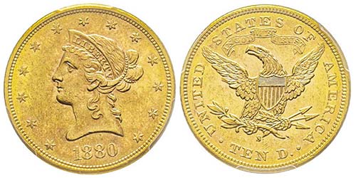 10 Dollars, San Francisco, 1880 S, ... 
