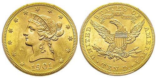 10 Dollars, San Francisco, 1901 S, ... 