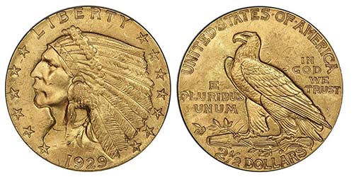 2.5 Dollars, Philadelphia, 1929, ... 