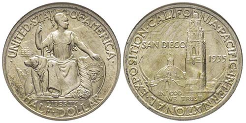 Half Dollar, San Diego, 1935, AG ... 
